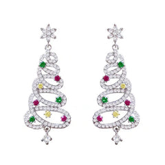 Christmas Tree Rhinestone Earrings Value Destination