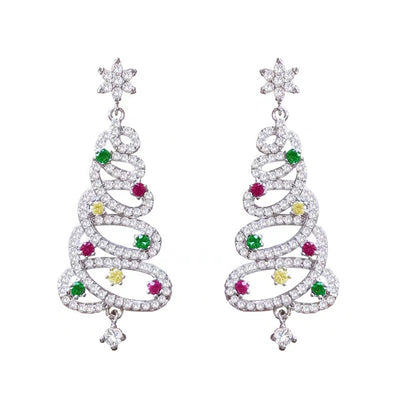 Christmas Tree Rhinestone Earrings Value Destination