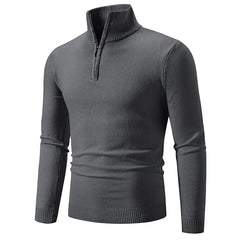 2023 Men's Plus Size Fleece Zip Mock Neck Sweater Value Destination