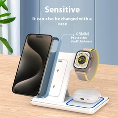 3 In 1 LED Fast Wireless Charger Stand Foldable Charging Station Value Destination