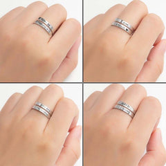 Retro Stainless Steel English Double Ring Value Destination