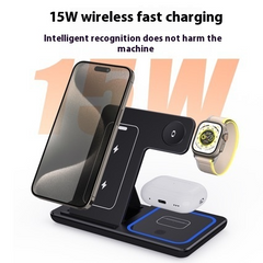3 In 1 LED Fast Wireless Charger Stand Foldable Charging Station Value Destination