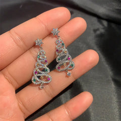 Christmas Tree Rhinestone Earrings Value Destination