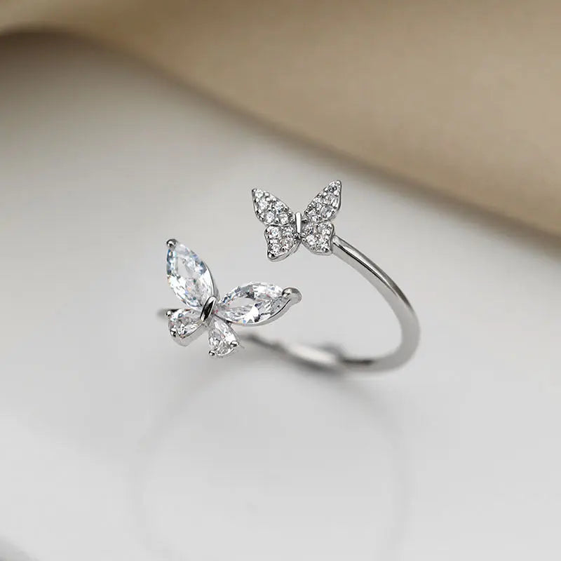 S925 Sterling Silver Butterfly Ring for Women Value Destination
