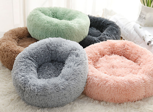 Round Plush Dog Bed for Small Dogs and Puppies Value Destination