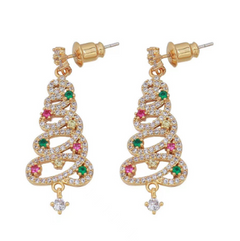 Christmas Tree Rhinestone Earrings Value Destination