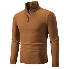 2023 Men's Plus Size Fleece Zip Mock Neck Sweater Value Destination
