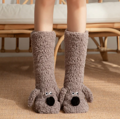 Women’s Plush Dog Socks Value Destination
