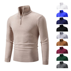 2023 Men's Plus Size Fleece Zip Mock Neck Sweater Value Destination