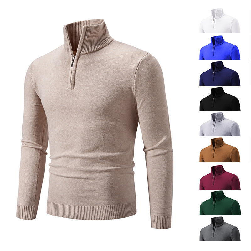 2023 Men's Plus Size Fleece Zip Mock Neck Sweater Value Destination