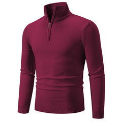 2023 Men's Plus Size Fleece Zip Mock Neck Sweater Value Destination