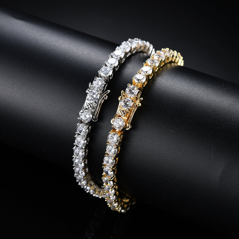 Tennis Chain Copper Zircon Single Row Hip Hop Bracelet Value Destination