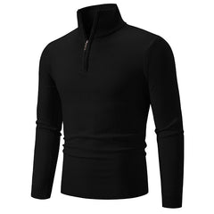 2023 Men's Plus Size Fleece Zip Mock Neck Sweater Value Destination