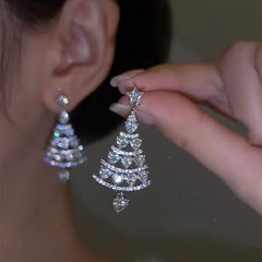 Christmas Tree Rhinestone Earrings Value Destination