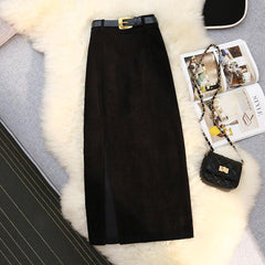 High Waist A-Line Corduroy Skirt for Women Value Destination