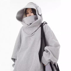 Loose High Collar Fleece Lined Hoodie Value Destination