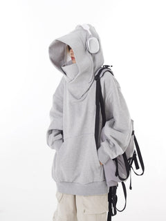 Loose High Collar Fleece Lined Hoodie Value Destination