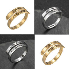 Retro Stainless Steel English Double Ring Value Destination