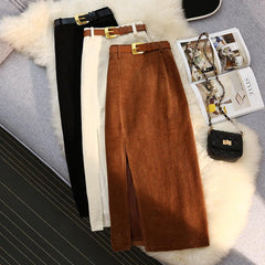 High Waist A-Line Corduroy Skirt for Women Value Destination