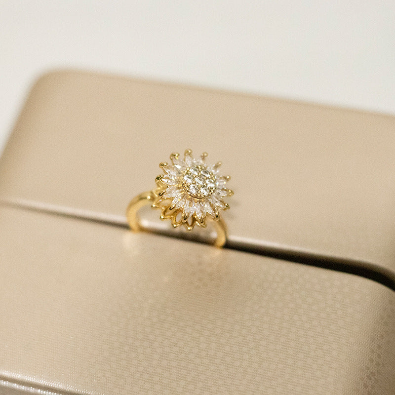 Sunflower Rotation Ring for Anxiety Relief Value Destination