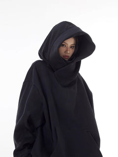Loose High Collar Fleece Lined Hoodie Value Destination