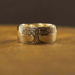 Simple Retro Carved Tree of Life Ring Value Destination