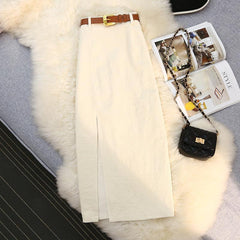 High Waist A-Line Corduroy Skirt for Women Value Destination