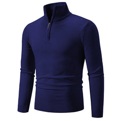 2023 Men's Plus Size Fleece Zip Mock Neck Sweater Value Destination